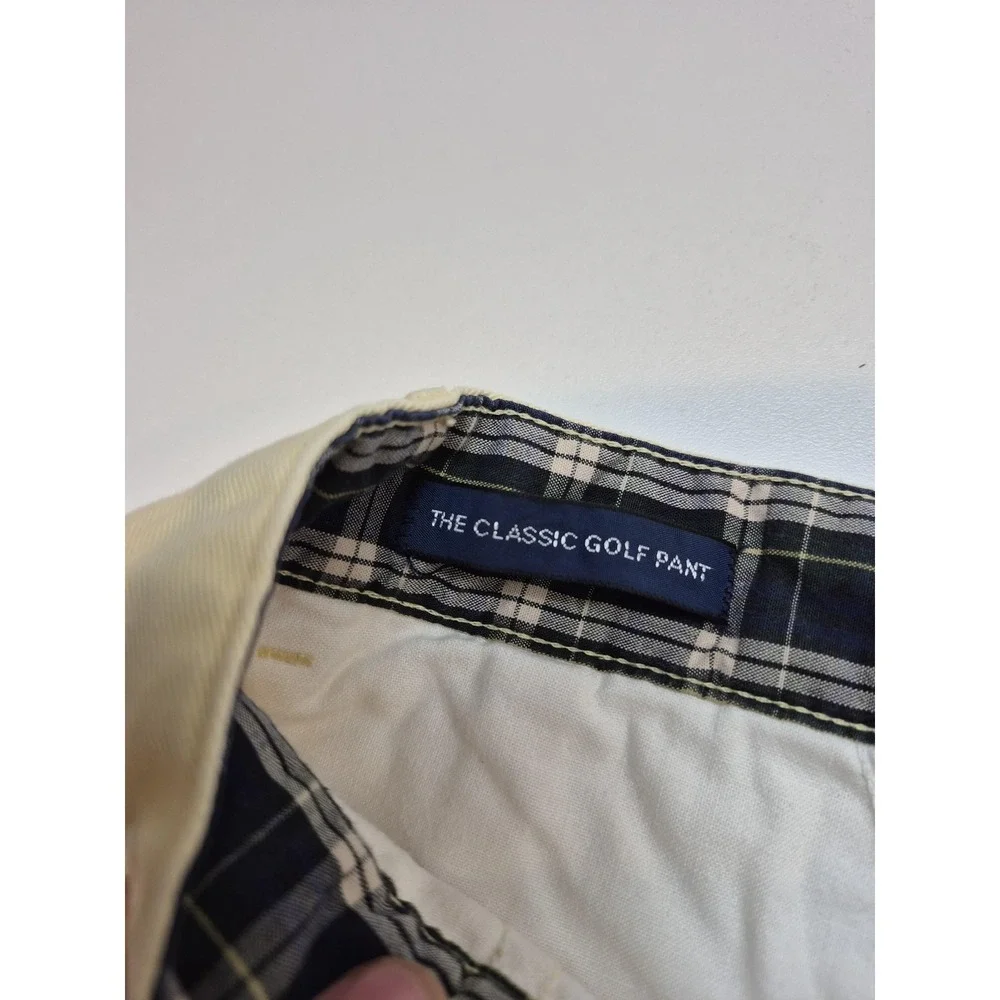 Polo Ralph Lauren Classic Golf Pants Mens 34x28 Yellow Pleated Chino USA FLAW